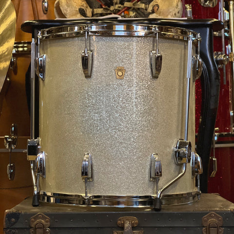 VINTAGE 1960's Ludwig 16x16 Floor Tom in Silver Sparkle