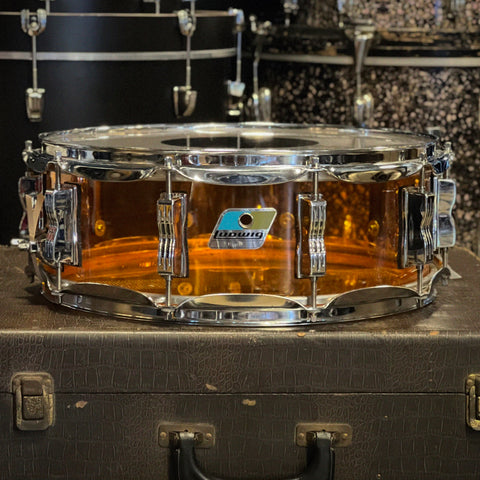 USED 2000's Ludwig 5x14 Vistalite Snare Drum in Amber