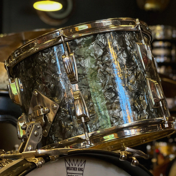 VINTAGE 1959-60' Ludwig Transition Badge & Pre Serial "Super Classic" Outfit in Black Diamond Pearl - 14x22, 9x13, 16x16, & 5.5x14