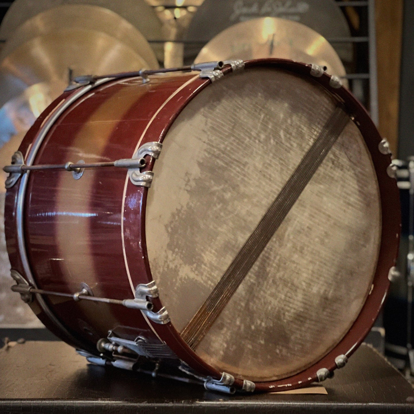 VINTAGE 1947 Slingerland 12x14 Marcher in Red & Gold Duco