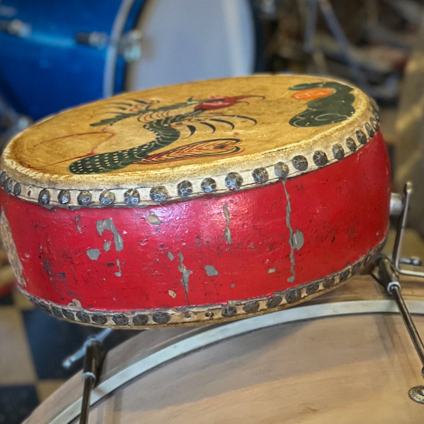 VINTAGE 1936 Slingerland Radio Outfit with Natural Satin Bass Drum & 5x14 Universal Model Black Lacquer Snare Drum