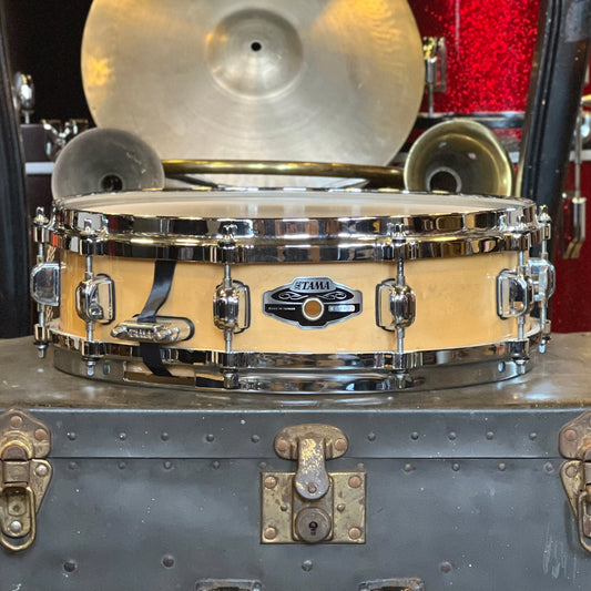 USED 1990's Tama 4x14 Maple Piccolo Snare Drum in Natural Gloss