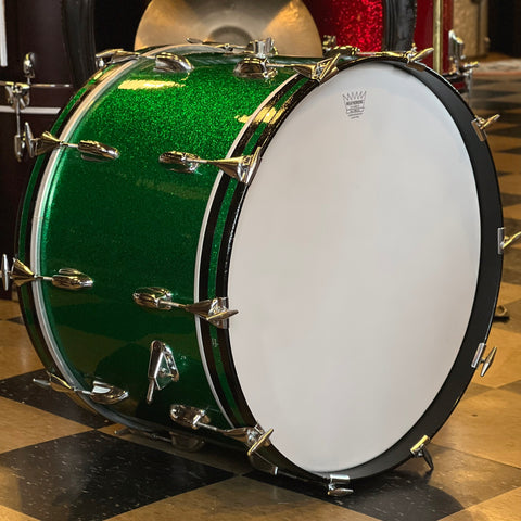 VINTAGE 1950s-60s Slingerland 22" Bass Drum in Green Sparkle