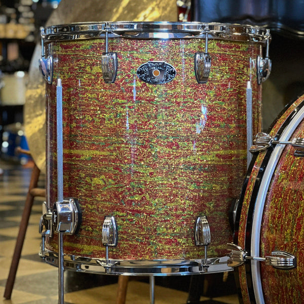 USED Ludwig Limited Edition Classic Maple Drum Set in Citrus Mod Glass Glitter - 14x22, 9x13, 16x16