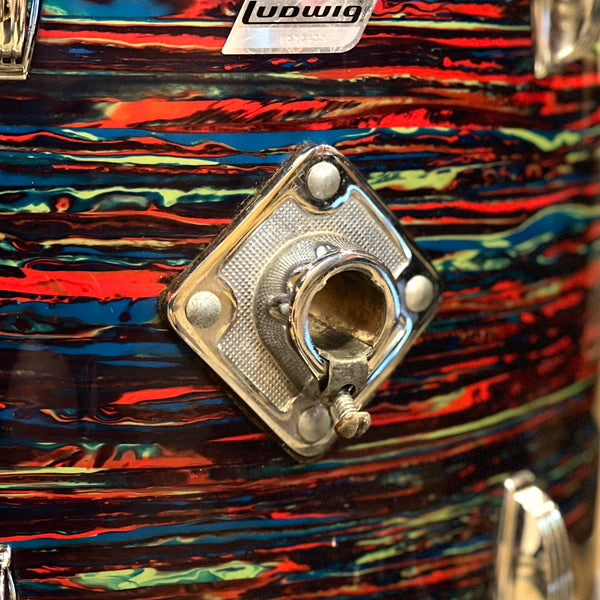 VINTAGE 1970's Ludwig Psychedelic Red Double Bass Outfit - 14x20, 14x20, 9x13, 9x13, 10x14, 16x18