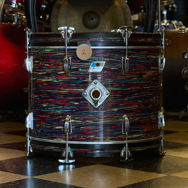 VINTAGE 1970's Ludwig Psychedelic Red Double Bass Outfit - 14x20, 14x20, 9x13, 9x13, 10x14, 16x18