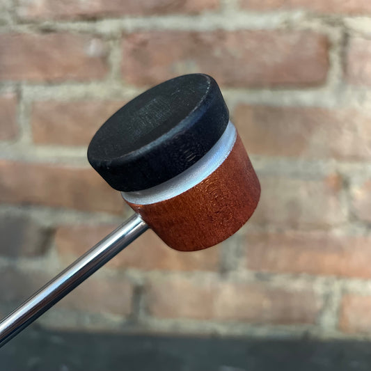 Low Boy Custom Lightweight Bass Drum Beater - Black & Brown w/ Silver Stripe