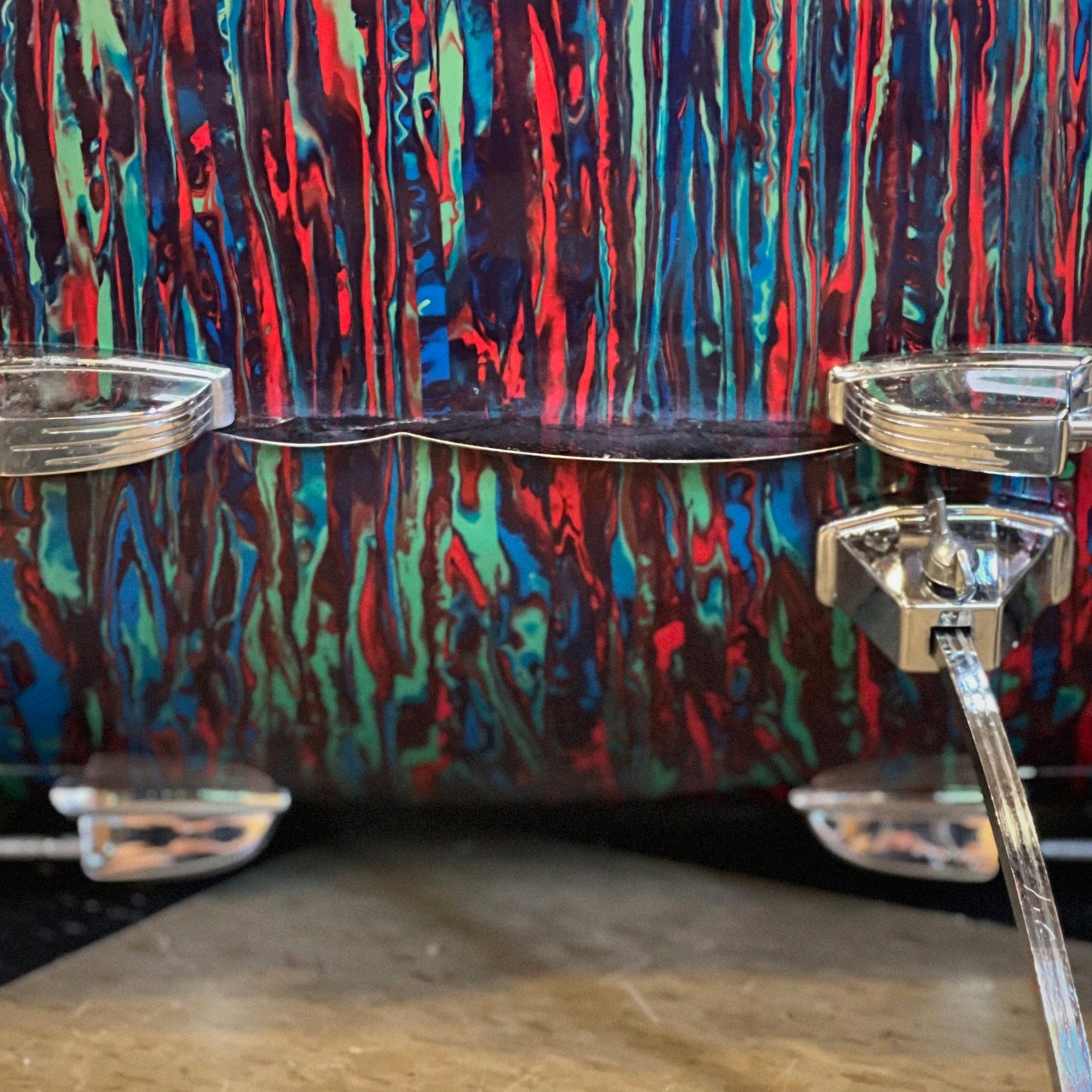 VINTAGE 1970's Ludwig 14x20 Bass Drum in Psychedelic Red