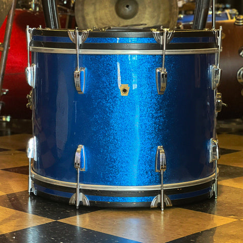 VINTAGE 1960's Ludwig 14x20 Bass Drum in Blue Sparkle