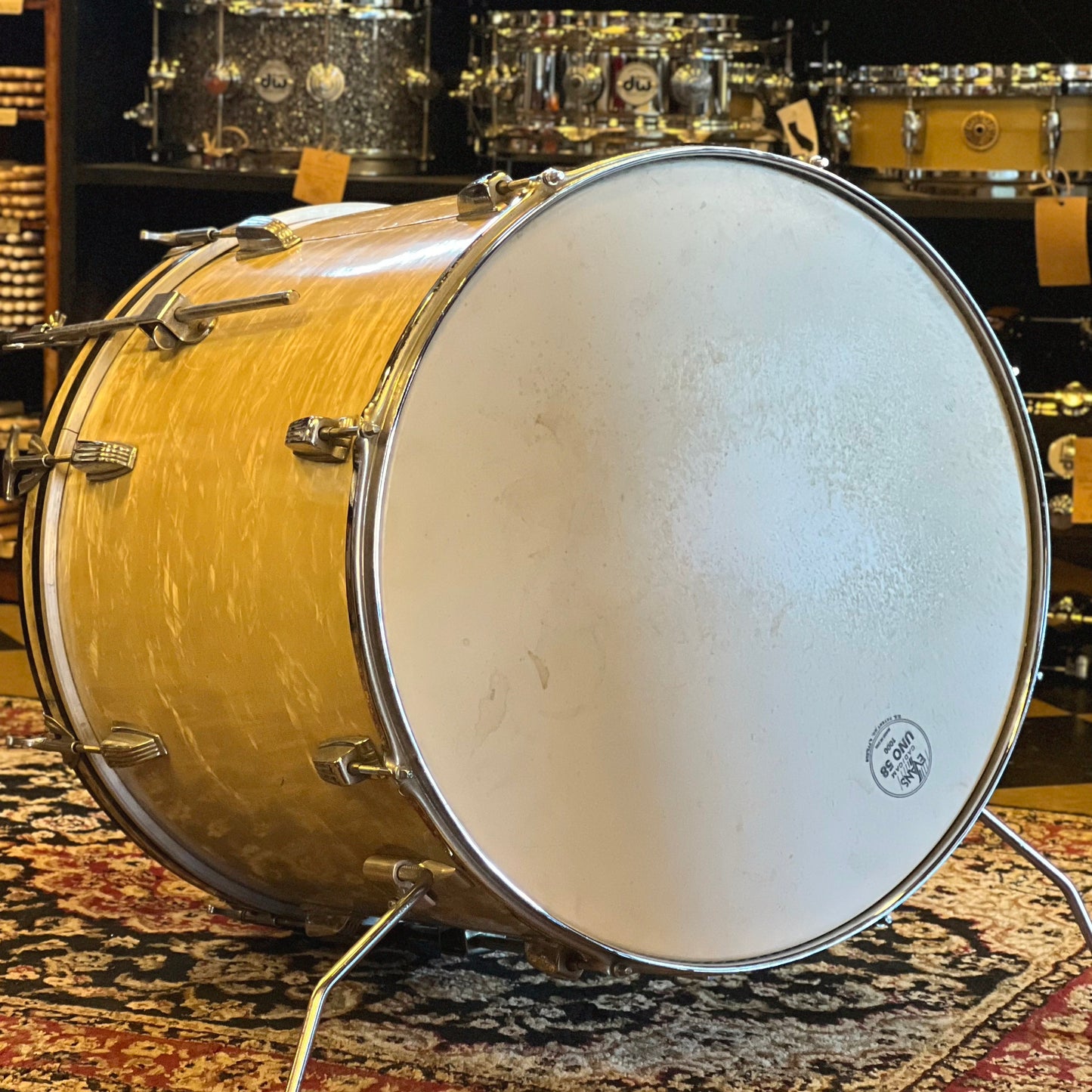 VINTAGE 1950's WFL Cocktail Combo Drum In White Marine Pearl - 18x20