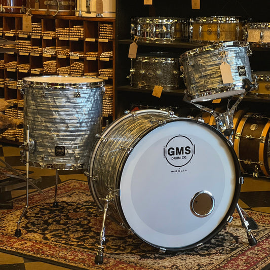 USED GMS Special Edition Custom Drum Set in Sky Blue Pearl - 14x22, 8x12, 15x15
