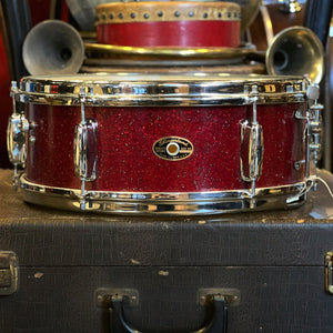 VINTAGE 1960's Slingerland 5.5x14 No. 161 Deluxe Student Model Snare Drum in Red Sparkle