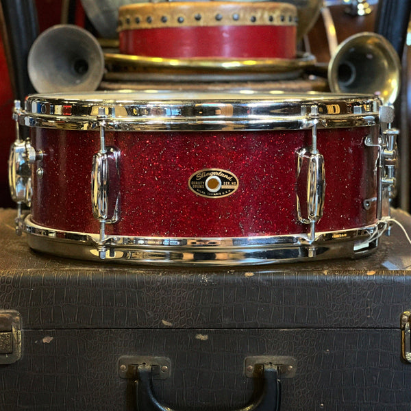 VINTAGE 1960's Slingerland 5.5x14 No. 161 Deluxe Student Model Snare Drum in Red Sparkle