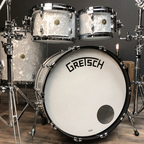 Gretsch Broadkaster in 60s Marine Pearl - 14x22, 7x10, 8x12, 16x16 & 5x14 - Played by Ash Soan at Pasic 2019
