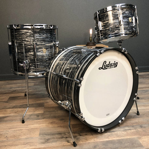 Ludwig Classic Maple Downbeat in Vintage Black Oyster - 14x20, 8x12, 14x14