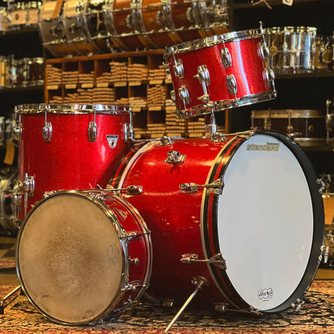 VINTAGE 1970's Ludwig Standard "Downbeat" Outfit in Red Mist - 14x20, 8x12, 14x14, & 5x14