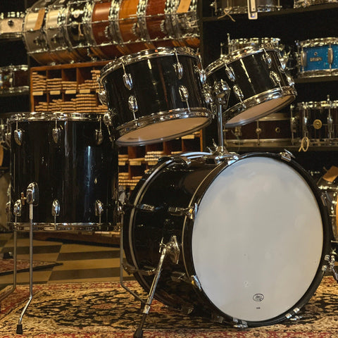 VINTAGE 1970's Slingerland & Duplex Fusion Outfit in Black Wrap - 14x20, 7x10, 8x12, 14x14