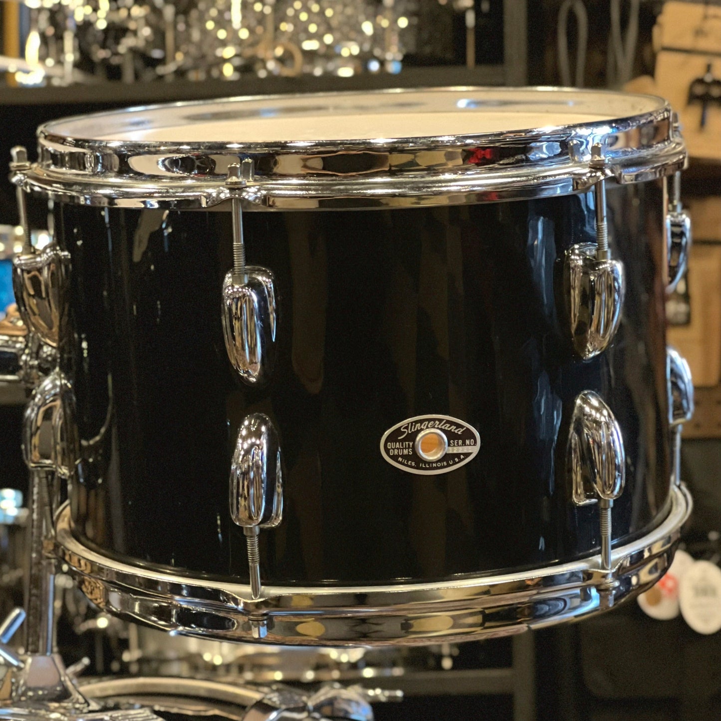 VINTAGE 1970's Slingerland & Duplex Fusion Outfit in Black Wrap - 14x20, 7x10, 8x12, 14x14