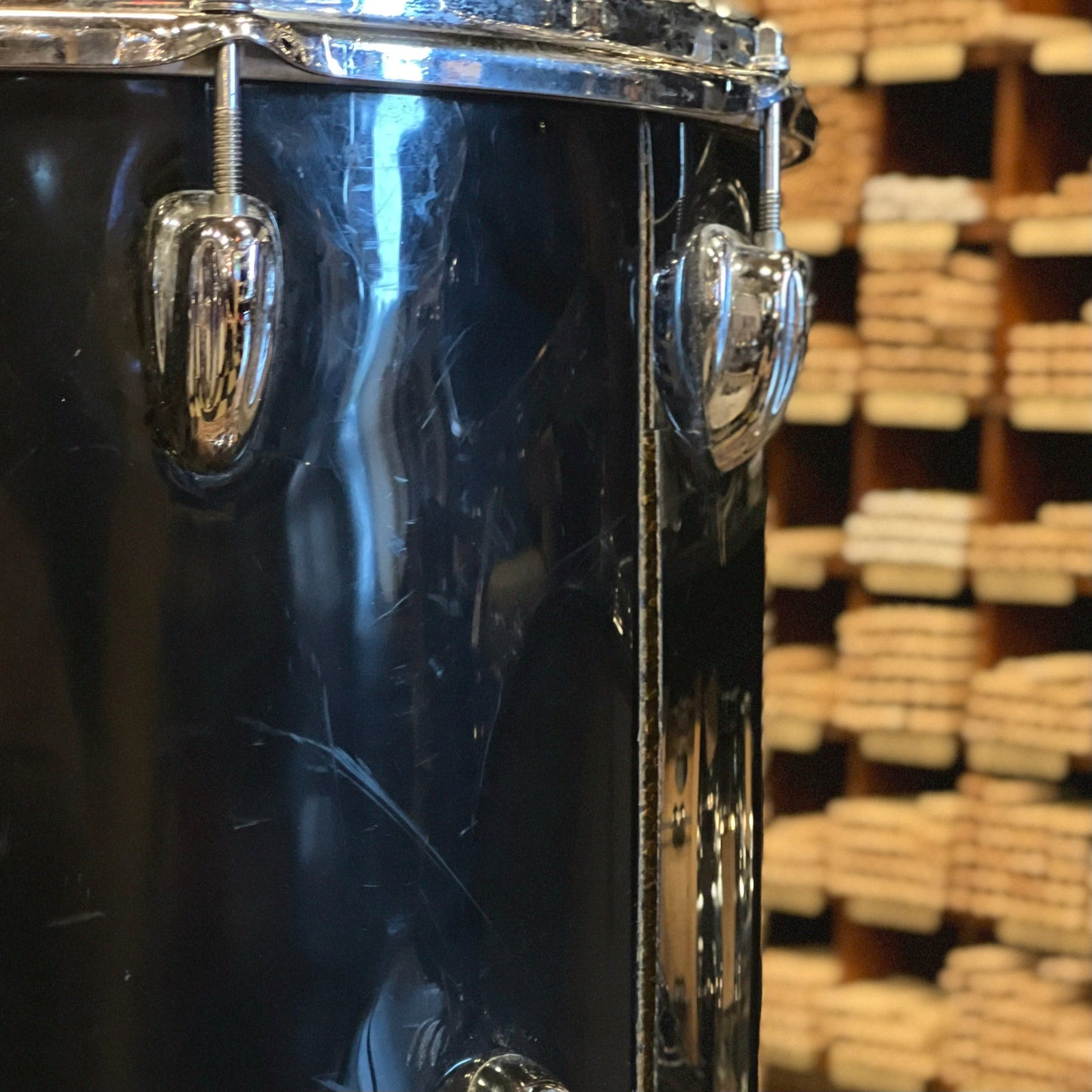 VINTAGE 1970's Slingerland & Duplex Fusion Outfit in Black Wrap - 14x20, 7x10, 8x12, 14x14