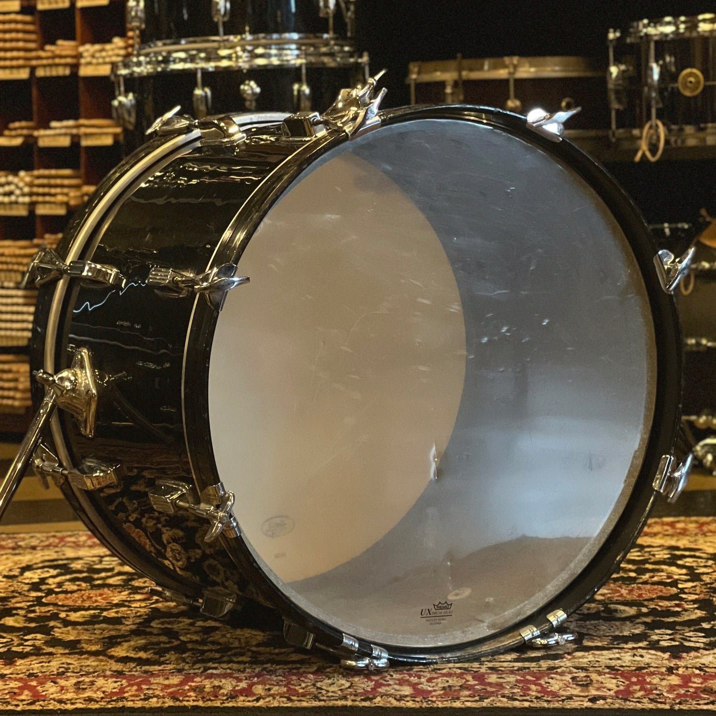 VINTAGE 1970's Slingerland & Duplex Fusion Outfit in Black Wrap - 14x20, 7x10, 8x12, 14x14