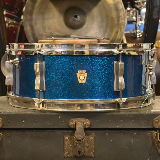 VINTAGE 1966 Ludwig 5x14 Pioneer Snare Drum in Blue Sparkle