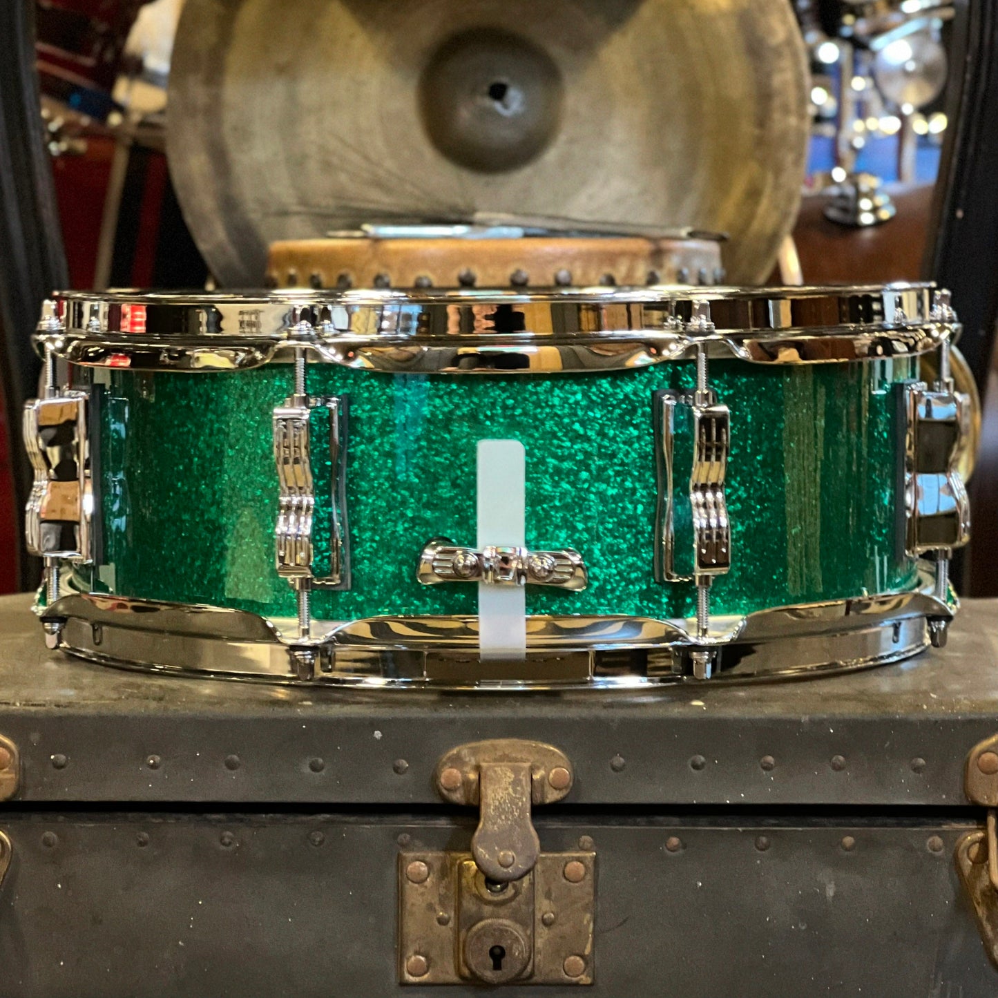NEW Ludwig 5x14 Legacy Mahogany Snare Drum in Green Sparkle