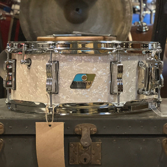 NEW Ludwig 5.5x14 "Retro Build" Classic Oak Snare Drum in Vintage White Marine