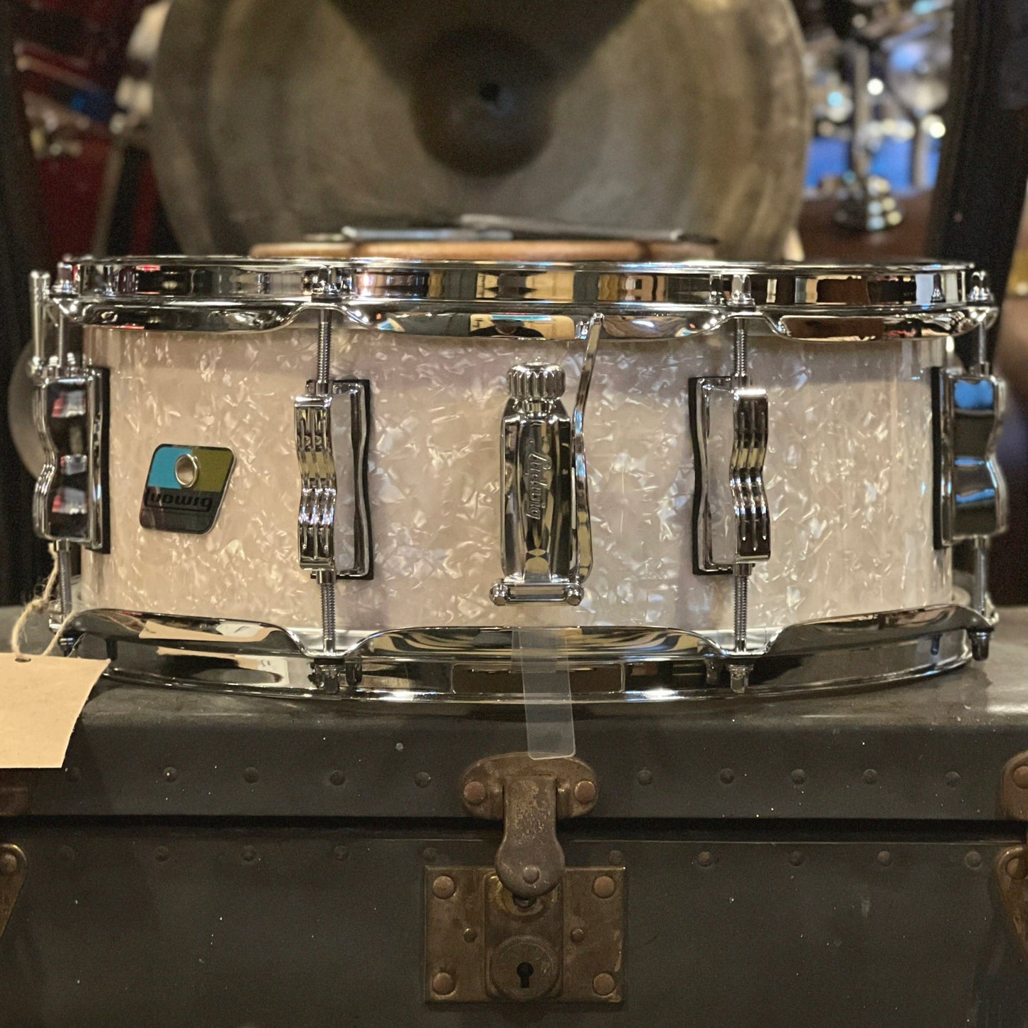 NEW Ludwig 5.5x14 "Retro Build" Classic Oak Snare Drum in Vintage White Marine