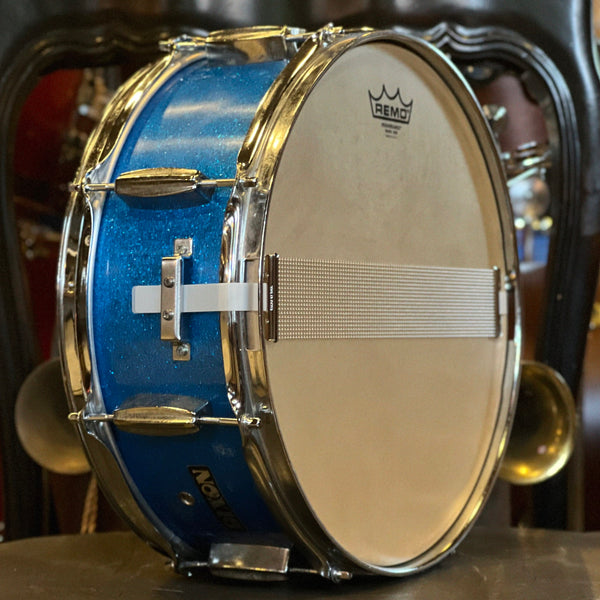 VINTAGE 1970's DIXON MIJ 5x14 Snare Drum in Blue Sparkle