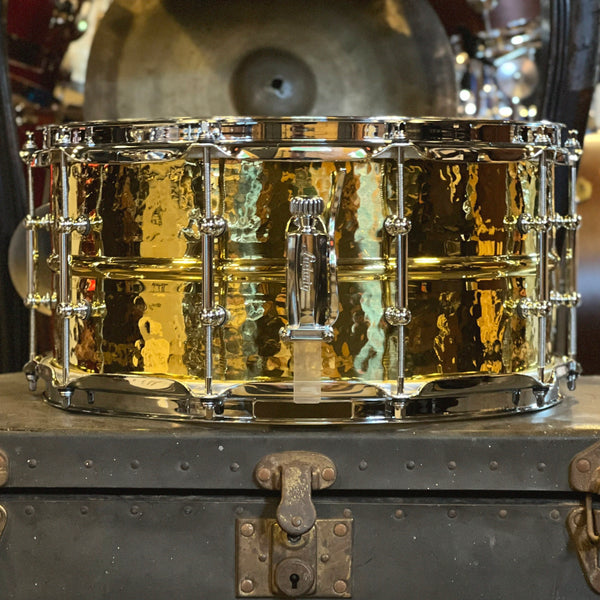 NEW Ludwig 6.5x14 Hammered Brass Snare Drum with Tube Lugs