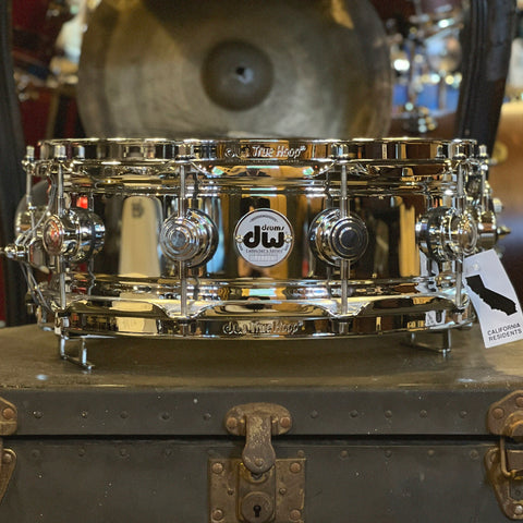 NEW DW 5x14 Collector's Chrome over Brass True Sonic Snare Drum with Chrome Hardware