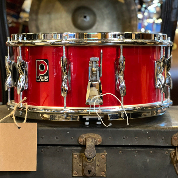 VINTAGE 1980's Premier 6.5x14 Project One Snare Drum in Red Velvet