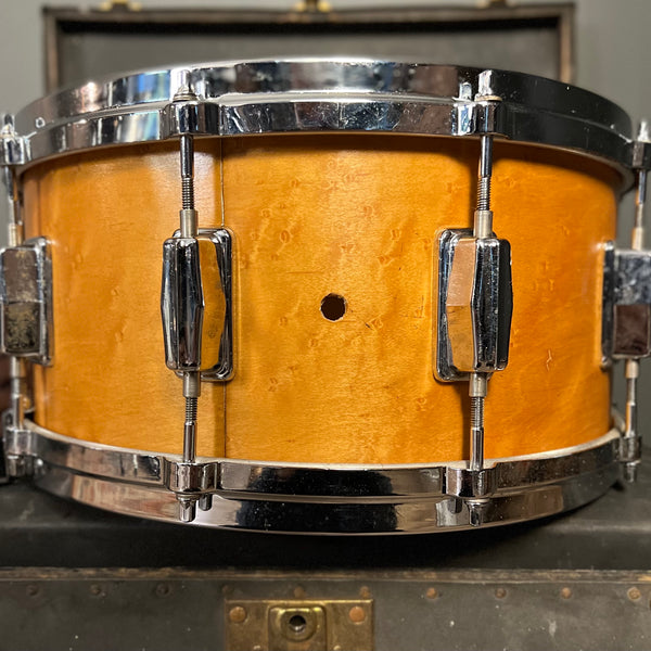 VINTAGE 1980s Pearl 6.5x14 Super Sensitive Style Snare Drum in Birdseye Maple Wrap