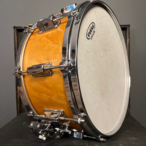 VINTAGE 1980s Pearl 6.5x14 Super Sensitive Style Snare Drum in Birdseye Maple Wrap