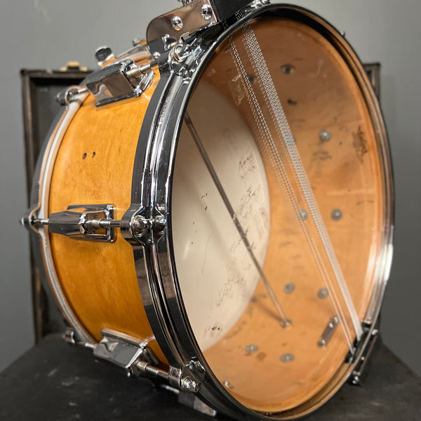 VINTAGE 1980s Pearl 6.5x14 Super Sensitive Style Snare Drum in Birdseye Maple Wrap