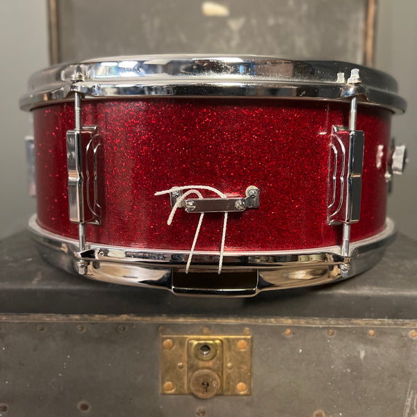 VINTAGE 1960s SlingerLeedy 5x14 Snare Drum in Red Sparkle