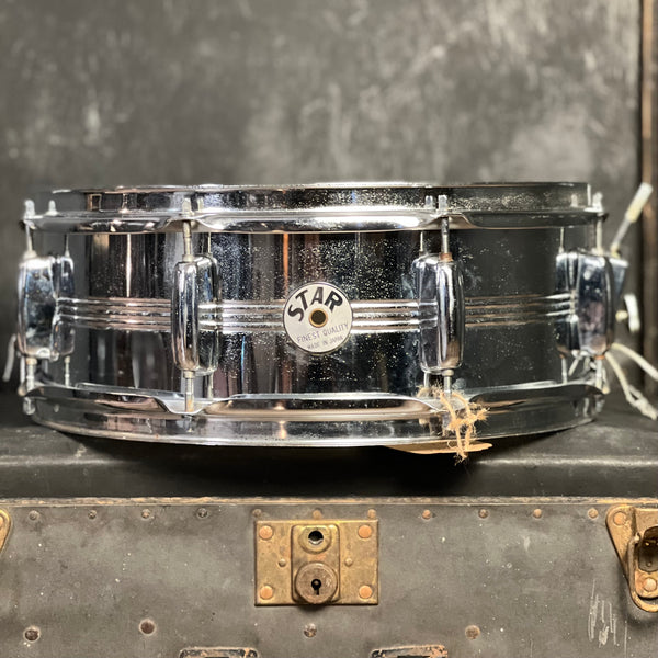 VINTAGE 1970s Star 5x14 Chrome over Steel Snare Drum
