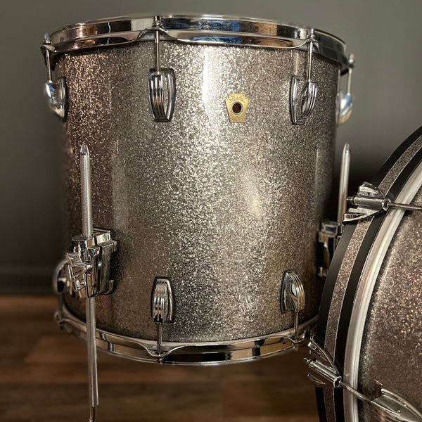USED Ludwig Classic Maple Drum Set in Titanium Glitter - 18x22, 9x12, 14x16