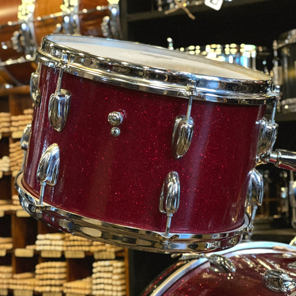 VINTAGE 1960's Slingerland Modern Jazz Outfit in Red Sparkle - 14x20, 8x12, 14x14