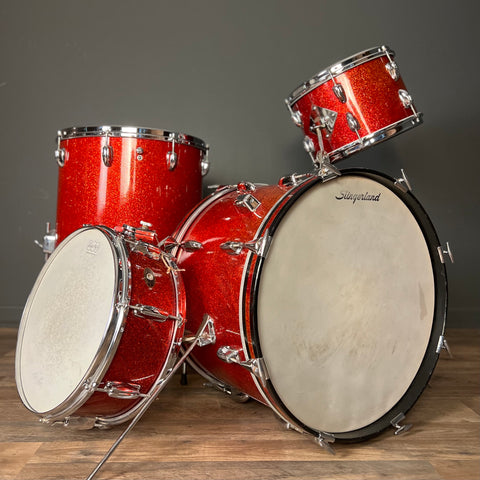 VINTAGE 1960's Slingerland Gene Krupa Outfit in Red Sparkle - 14x20, 8x12, 16x16 & 5x14