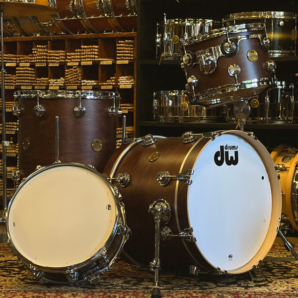 NEW DW Collector's Jazz Series Maple/Gum Drum Set in Mahogany Satin Oil - 14x18, 8x12, 14x14 & 5.5x14