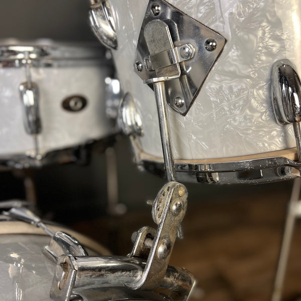 VINTAGE 1960s Slingerland Gene Krupa Outfit in White Marine Pearl - 14x20, 9x13, 16x16 & 5x14