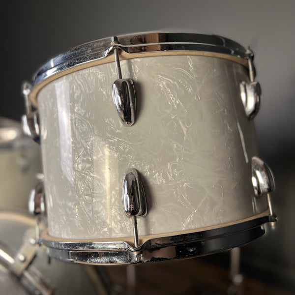 VINTAGE 1960s Slingerland Gene Krupa Outfit in White Marine Pearl - 14x20, 9x13, 16x16 & 5x14