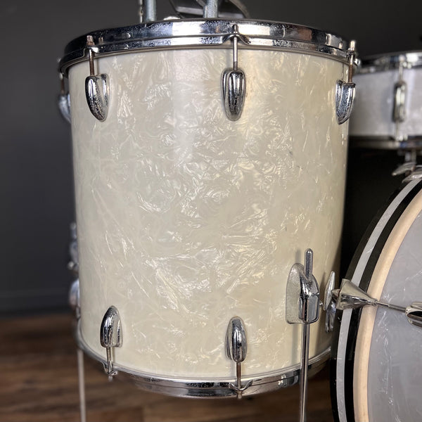 VINTAGE 1960s Slingerland Gene Krupa Outfit in White Marine Pearl - 14x20, 9x13, 16x16 & 5x14