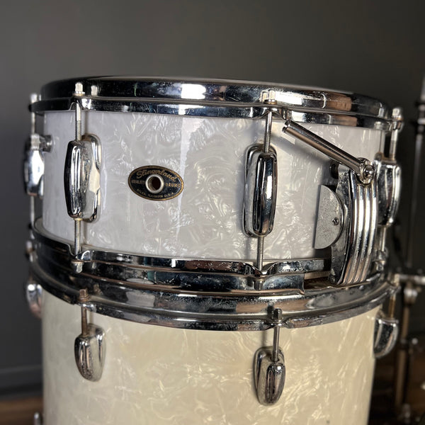 VINTAGE 1960s Slingerland Gene Krupa Outfit in White Marine Pearl - 14x20, 9x13, 16x16 & 5x14