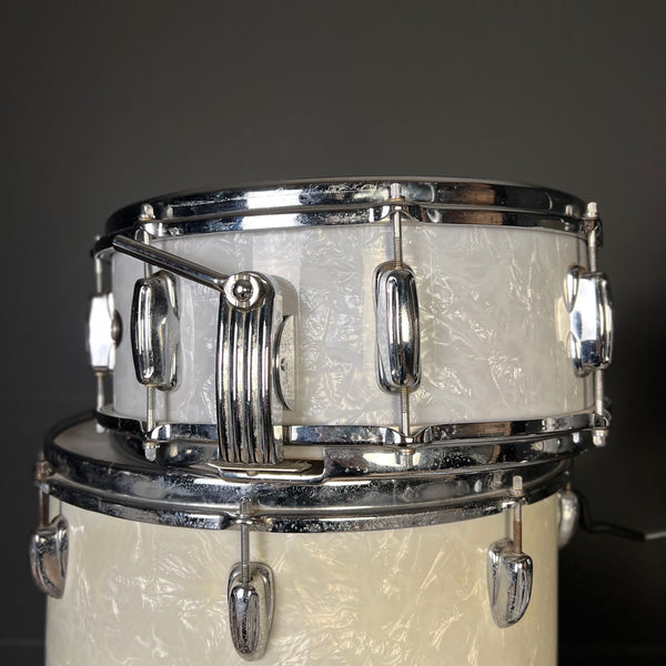 VINTAGE 1960s Slingerland Gene Krupa Outfit in White Marine Pearl - 14x20, 9x13, 16x16 & 5x14