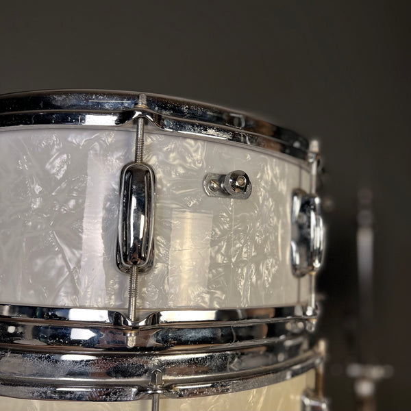 VINTAGE 1960s Slingerland Gene Krupa Outfit in White Marine Pearl - 14x20, 9x13, 16x16 & 5x14