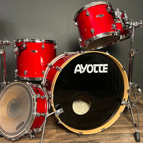 USED 90s Ayotte Drumsmith Drum Set in Red Gloss - 16x22, 9x10, 10x12, 14x16 & 5x14