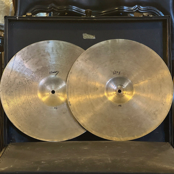 VINTAGE 1950 & 1970 A. Zildjian 14" Mixed Era Hi-Hat Cymbals - 650/1200g