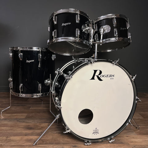 VINTAGE 1960-1969 Rogers Drum Set in Black - 14x22, 8x12, 9x13, 16x16